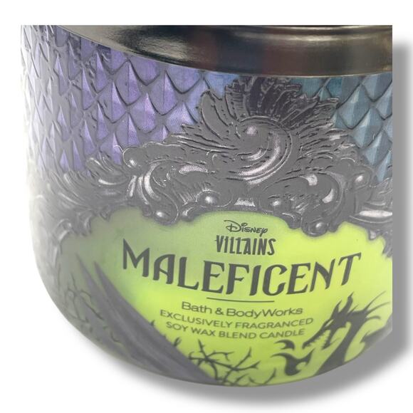 Bath & Body Works Disney Villains Maleficent 3 Wick Candle Plum Berries 14.5 oz - Picture 8 of 12